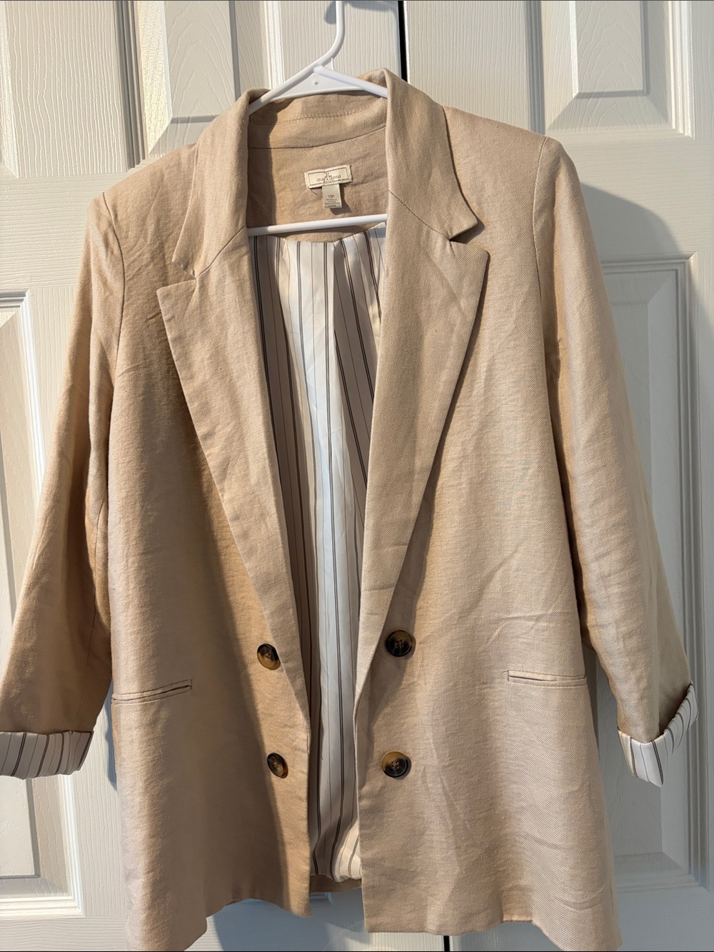 Jules & Leopold Beige Blazer with Striped Lining